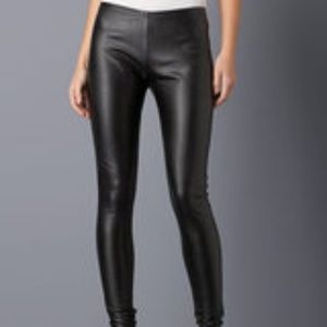 French Connection Black Faux Leather Leggings